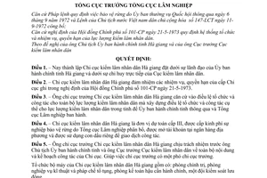 Quyết định 460-QĐ  thành lập Chi cục kiểm lâm nhân dân Hà giang