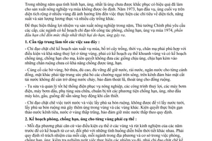 Chỉ thị 137-TTg phòng chống hạn, úng phục vụ sản xuất vụ mùa 1974