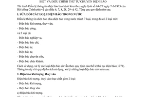 Thông tư 1-74 sửa đổi điện báo trong nước, bổ sung công vụ đặc biệt điều chỉnh thứ tự chuyển điện báo