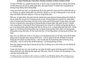 Thông tư 7-NV kết thúc xác nhận quân nhân, dân quân du kích, thanh niên xung phong bị thương kháng chiến chống Pháp