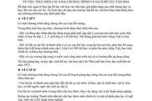 Chỉ thị 35-CT thực hiện chương trình sách bổ túc văn hoá