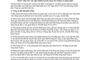 Thông tư 7-1974/TT quy định mở hai công vụ đặc biệt mới về bưu phẩm phát riêng, tận tay miễn cước phụ công vụ đặc biệt