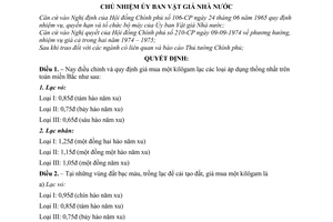 Quyết định 72-NS/VGNN điều chỉnh giá mua lạc