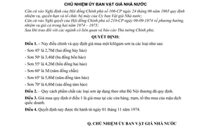 Quyết định  79-NS/VGNN  điều chỉnh giá mua sơn ta