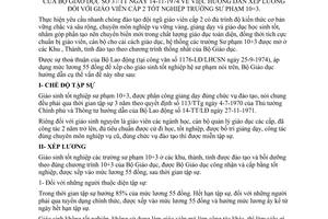 Thông tư 37/TT hướng dẫn xếp lương giáo viên cấp 2 tốt nghiệp trường sư phạm 10+3