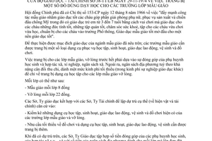 Thông tư liên bộ 38-TT/LB trang bị đồ dùng dạy học trường lớp mẫu giáo