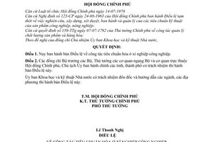 Quyết định 290-CP  Điều lệ về công tác tiêu chuẩn hóa ở xí nghiệp công nghiệp