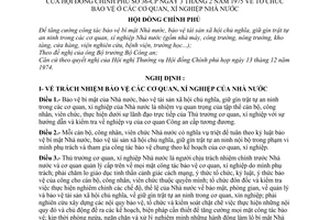 Nghị định 36-CP tổ chức bảo vệ các cơ quan, xí nghiệp Nhà nước