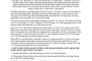 Thông tư liên tịch 5-TT/LB hướng dẫn chế độ khám bệnh, chữa bệnh thương binh, người bị thương hưởng chính sách