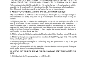 Thông tư 4/TT quy định tạm thời chế độ giáo viên giảng dạy Trường đại học sư phạm