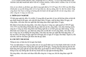 Thông tư 10/TT.3 hướng dẫn chế độ nghỉ đẻ nữ công nhân, viên chức công tác vùng cao