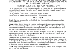 Quyết định 121-KHKT/QĐ danh mục thiết bị, dụng cụ đo phải qua kiểm định Nhà nước