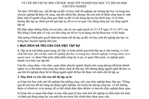 Quyết định 256-TTg chế độ tập sự học sinh tốt nghiệp đại học và trung học chuyên nghiệp