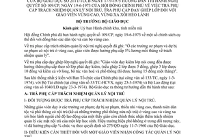 Thông tư 21TT/TCCB trả phụ cấp trách nhiệm quản lý nội trú phụ cấp dạy ghép lớp giáo viên vùng cao xa xôi hẻo lánh hướng dẫn Nghị quyết 109/CP