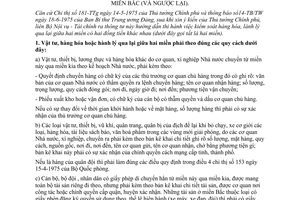 Thông tư liên bộ 30-TC/VP hướng dẫn kiểm soát hàng hóa hành lý từ miền Nam ra Bắc