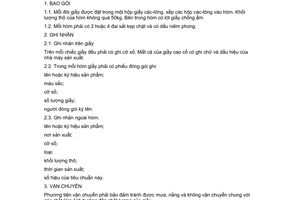 Tiêu chuẩn Việt Nam TCVN 1679:1975 về Giầy vải xuất khẩu - Bao gói, ghi nhãn, vận chuyển và bảo quản do Ủy ban Khoa học và Kỹ thuật Nhà nước ban hành