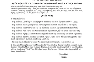 Nghị quyết hợp nhất một số tỉnh