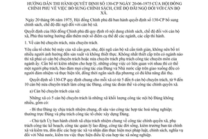 Thông Tư 45-BT Hướng dẫn quyết định 130-CP bổ sung chính sách, chế độ đãi ngộ đối với cán bộ xã