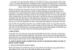 Thông tư liên bộ 08/TTLB quy định bệnh nghề nghiệp chế độ đãi ngộ công nhân viên chức Nhà nước mắc bệnh nghề nghiệp