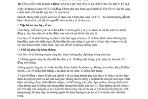 Thông Tư 16-LB/TT Hướng dẫn chế độ đãi ngộ cán bộ y tế xã