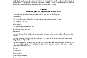 Tiêu chuẩn quốc gia TCVN 1781:1976 về Len mịn - Ghi nhãn, bao gói, vận chuyển và bảo quản được chuyển đổi năm 2008 do Ủy ban Khoa học và Kỹ thuật Nhà nước ban hành