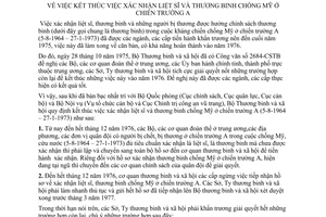 Thông Tư 09-TBXH kết thúc xác nhận liệt sĩ thương binh chống Mỹ chiến trường A