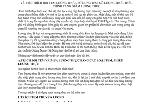 Thông tư 1580–LTTP/CC trích đổi tem lương thực, sử dụng tem, lương thực, điều chỉnh tăng giảm lương thực