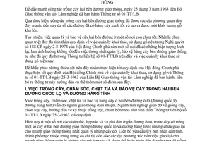 Thông tư 09-TT/LB đẩy mạnh trồng cây quản lý cây hai bên đường giao thông