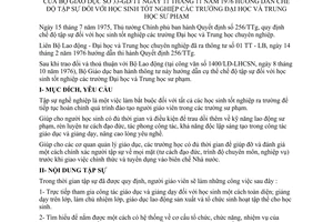 Thông tư 33-GD/TT hướng dẫn chế độ tập sự học sinh tốt nghiệp trường Đại học trung học sư phạm