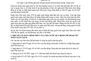 Thông tư 17-TC/QLNS lập tổng quyết toán ngân sách Nhà nước năm 1976
