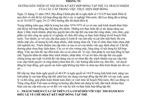 Thông Tư 22-TT/LB Hướng dẫn nội dung ký kết hợp đồng tập thể trách nhiệm các cấp thực hiện hợp đồng