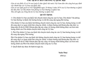 Nghị quyết 39-NQ/QHK6 chế độ tiền lương của Chủ nhiệm các Ủy ban của Quốc hội và các thành viên