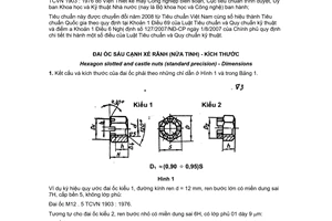 Tiêu chuẩn quốc gia TCVN 1903:1976 về Đai ốc sáu cạnh xẻ rãnh (nửa tinh) - Kích thước
