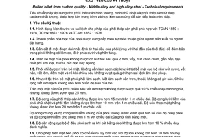 Tiêu chuẩn quốc gia TCVN 1854:1976 về Phôi thép cán từ thép cacbon chất lượng - Hợp kim trung bình và hợp kim cao - Yêu cầu kỹ thuật chuyển đổi năm 2008 do Ủy ban Khoa học và Kỹ thuật Nhà nước ban hành