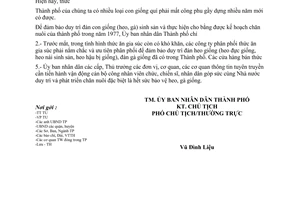 Chỉ thị 06/CT-UB ngăn ngừa lạm sát con giống