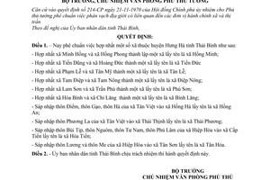 Quyết định 618-VP18  hợp nhất  xã thuộc Hưng Hà, tỉnh Thái Bình