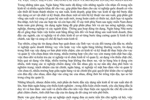 Thông tư liên bộ 14-LB/TT chủ trương cải tiến mở rộng tín dụng ngân hàng