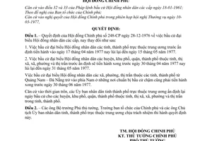 Quyết định 71-CP  bầu cử đại biểu Hội đồng nhân dân các cấp