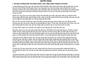 Nghị quyết 76-CP hướng dẫn thi hành và xây dựng pháp luật thống nhất cho cả nước