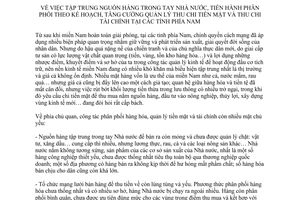 Chỉ thị 147-TTg tập trung nguồn hàng trong tay nhà nước tiền phân phối theo kế hoạch tăng cường quản lý thu chi tiền mặt thu chi tài chính phía Nam