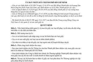 Quyết định 284/QĐ-UB thống nhất quản lý thu mua giấy các loại trong các cơ sở sản xuất kinh doanh tư nhân