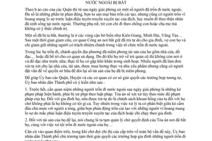 Chỉ thị 14/CT-UB hướng dẫn xử lý tạm thời tài sản người trốn đi nước ngoài bị bắt