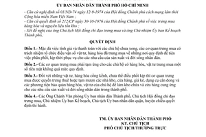 Quyết định 337/QĐ-UB điều phối kịp thời vật tư hàng hóa trưng mua đáp ứng nhu cầu sản xuất đời sống nhân dân