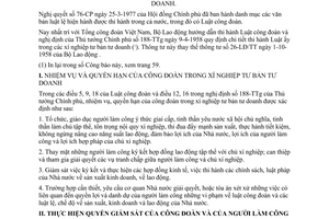 Thông tư 09-LĐ/TT hướng dẫn Luật công đoàn xí nghiệp tư bản tư doanh