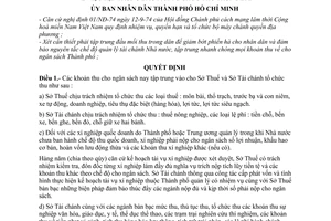 Quyết định 392/QĐ-UB tập trung đầu mối tổ chức thu trong dân