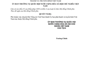 Nghị quyết 83-NQ/QHK6 phê chuẩn chuyển Đài Tiếng nói Việt Nam thành Ủy ban phát thanh và truyền hình Việt Nam