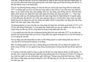 Chỉ thị 21/CT-UB đẩy mạnh công tác đào tạo bổ túc công nhân kỹ thuật