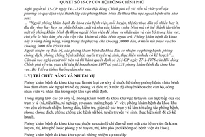 Thông tư 15-BYT/TT hướng dẫn phòng khám bệnh đa khoa khu vực theo nghị quyết 15-CP