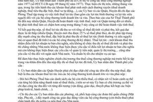 Chỉ thị 23/CT-UB đôn đốc thu thuế công thương nghiệp