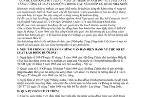 Thông tư 12-LĐ/TT củng cố tăng cường kỷ luật lao động cơ quan xí nghiệp Nhà nước